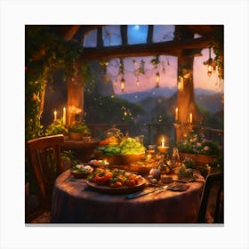 Fairy Garden Table Canvas Print