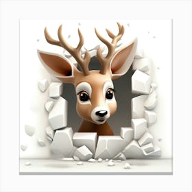 Deer Through A Wall Canvas Print