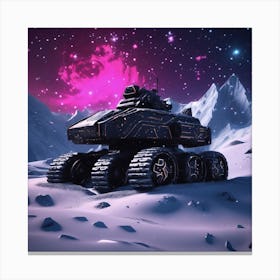 Space Tank In The Snow Canvas Print