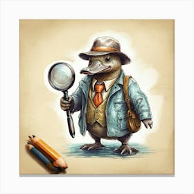 Detective Duck 12 Canvas Print