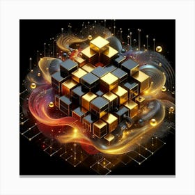 Cubes Of Gold Canvas Print