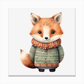 Fox In Sweater 5 Canvas Print