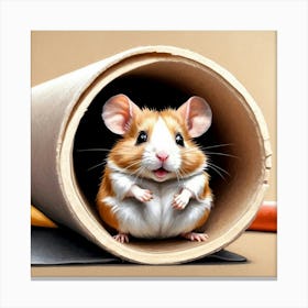 Hamster In A Tube 2 Canvas Print