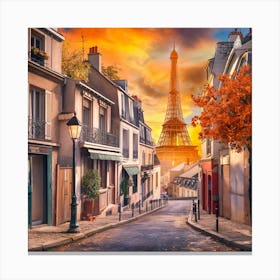 Paris Vintage Travel Poster (1) Canvas Print