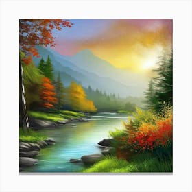 Sunset By The River 19 Canvas Print