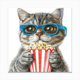 Popcorn Cat 5 Canvas Print
