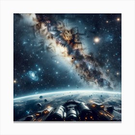 Spaceship In Space,Familiar Reflections,A Galaxy Far, Far Away... Closer Than You Think, Inspired by Vanishing Point perspective,star wars Canvas Print