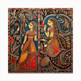 Indian Painting Madhubani Painting Indian Traditional Style 16 Canvas Print