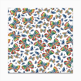 Watercolour Butterflies - Multicolour Canvas Print