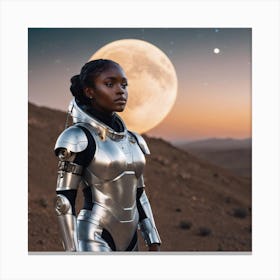 Girl In Space Canvas Print