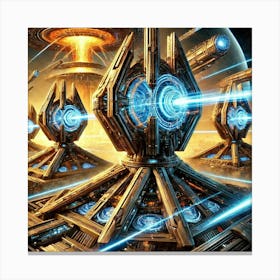 A Detailed Depiction Of The Dimensional Turrets Mo Canvas Print