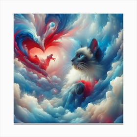 Cat In The Clouds 8 Canvas Print