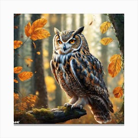 Owl In The Forest 186 Canvas Print