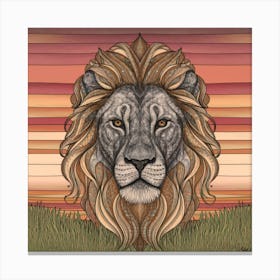 Lion At Sunset Canvas Print