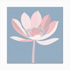 A White And Pink Flower In Minimalist Style Square Composition 365 Canvas Print