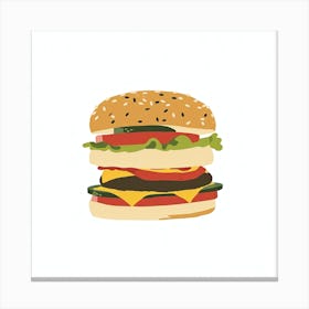 Burger Illustration Canvas Print