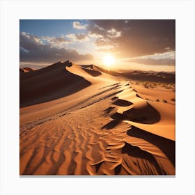 Dreamshaper V7 A Windswept Desert Dune Its Ridges Casting Dram 2 Canvas Print