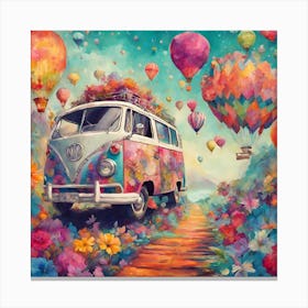 Hippie Van Multicolor Canvas Print