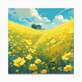 Yellow Flower Field 3 Canvas Print