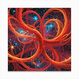 Red Swirls In Space Canvas Print