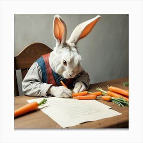 Rabbit Writing 6 Canvas Print