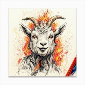 Goat In Flames 16 Canvas Print