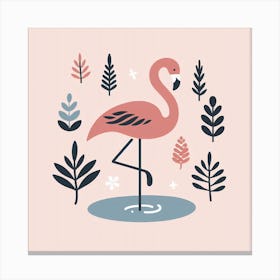 Scandinavian style, Flamingo 1 Canvas Print