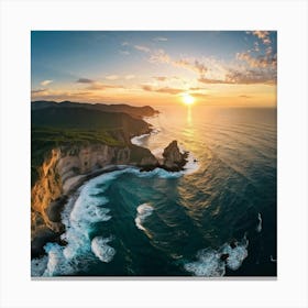 Sunset Over Cliffs Canvas Print