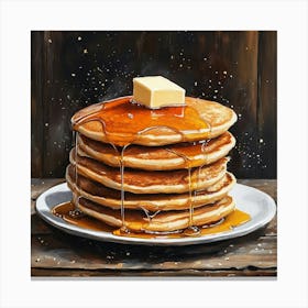 Stack Of Pancakes Art Canvas Print