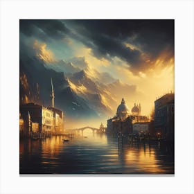 Venice At Sunset Canvas Print