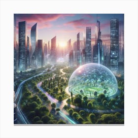 Futuristic Cityscape 122 Canvas Print
