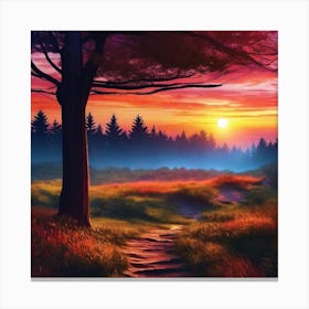 Sunset In The Woods 14 Canvas Print