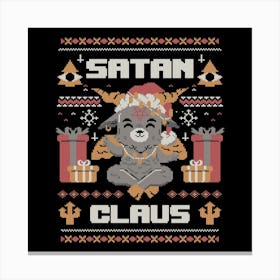 Satan Claus - Funny Baphomet Ugly sweater Christmas Gift 1 Canvas Print