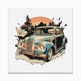 Drawing Of A Classic Sports Car 4 Canvas Print