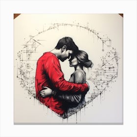 Love couple art Canvas Print