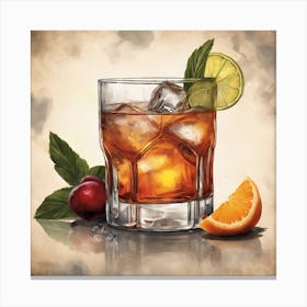 Old Fashioned Cocktail 1 Canvas Print