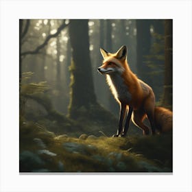 Red Fox In The Forest 55 Canvas Print