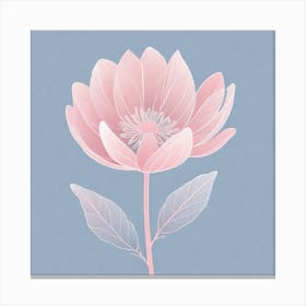 A White And Pink Flower In Minimalist Style Square Composition 594 Canvas Print