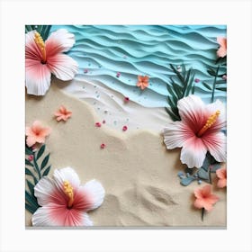 Hibiscus Paper Art 1 Canvas Print