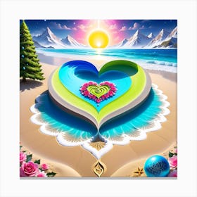 Heart Shaped Sand Canvas Print