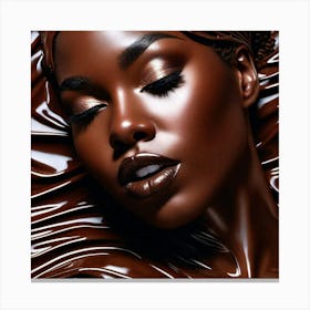 Black Woman With Chocolate Makeup 1 Canvas Print