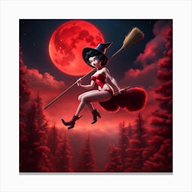 Broomstick Witch Canvas Print