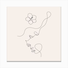 One Line art Illustration of Family Canvas Print