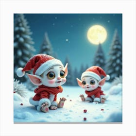 Christmas Elves 3 Canvas Print