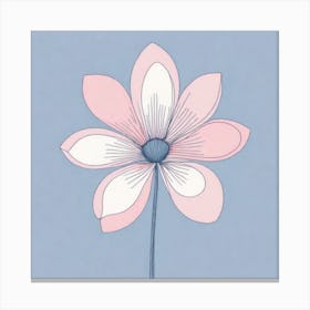 A White And Pink Flower In Minimalist Style Square Composition 292 Canvas Print