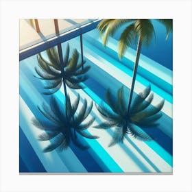 Palm Trees In The Pool Canvas Print
