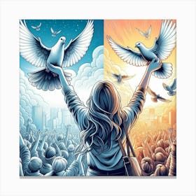 Doves Of Peace Canvas Print