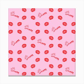 Chic Sexy Glamour Queen Kiss Pink Canvas Print