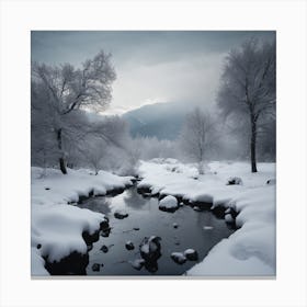  Nature Picture With Snow In Winter .. Toile