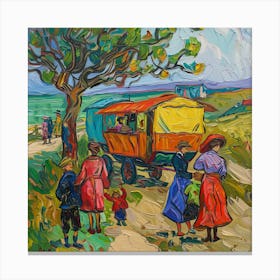 Tribute to Van Gogh. Gypsy Life at Arles Series Canvas Print